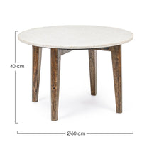 Tavolino Marmo Bianco Moderno da Interno 60 cm - JAXON