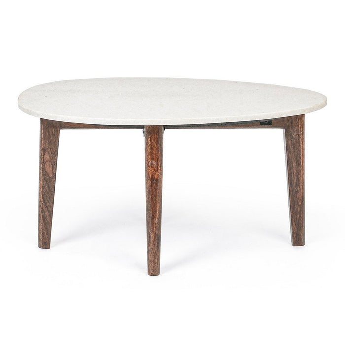 Tavolino Marmo Bianco Moderno da Interno 70x50 cm - JAXON