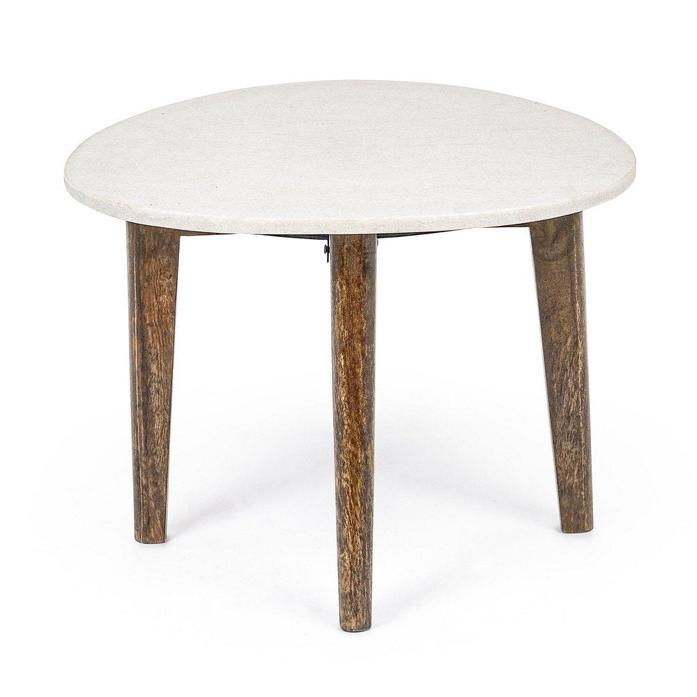Tavolino Marmo Bianco Moderno da Interno 70x50 cm - JAXON