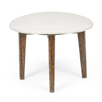 Tavolino Marmo Bianco Moderno da Interno 70x50 cm - JAXON