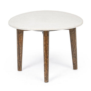 Tavolino Marmo Bianco Moderno da Interno 70x50 cm - JAXON