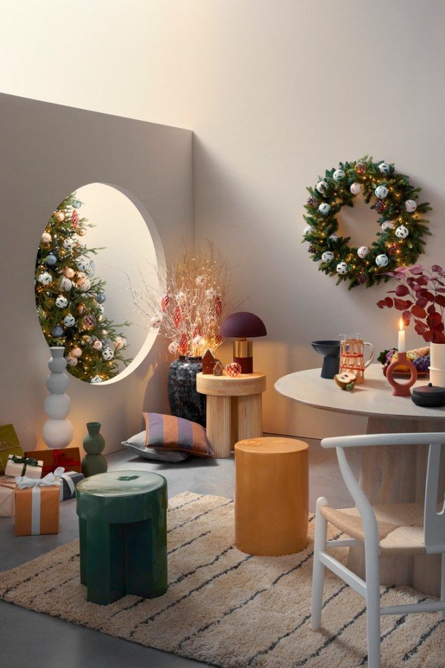 Tavolino Legno Marrone Rustico da Interno 45 cm - JASPER Colore: Naturale