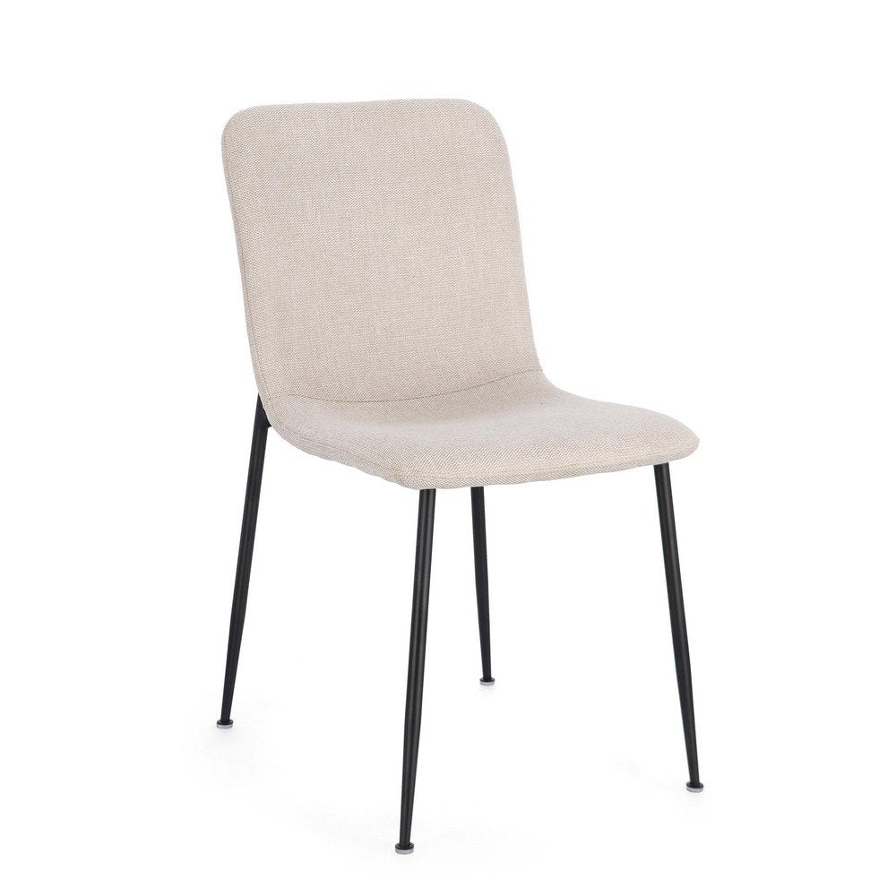 Set 4 Sedie Tessuto Beige Moderno da Interno - JARED Colore: Beige