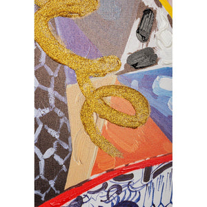 Dipinto Multicolore Moderno da Parete 90x120 cm - JAMAL