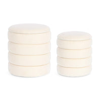 Pouf Contenitore Bouclé Bianco Moderno da Interno - JACKSON