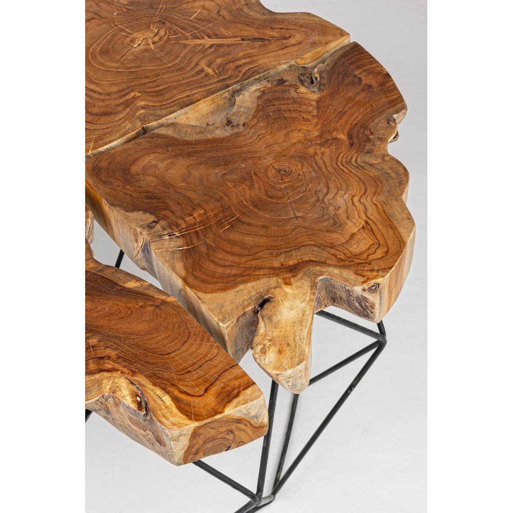 Tavolino in Teak Marrone Industriale da Interno 80 cm - IVY