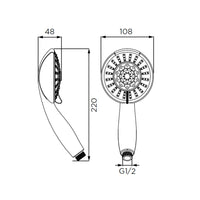 Doccino serie evo a 5 getti, cromato