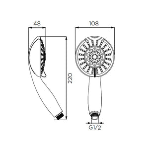 Doccino serie evo a 5 getti, cromato