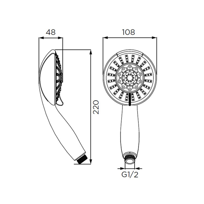 Doccino serie evo a 5 getti, cromato