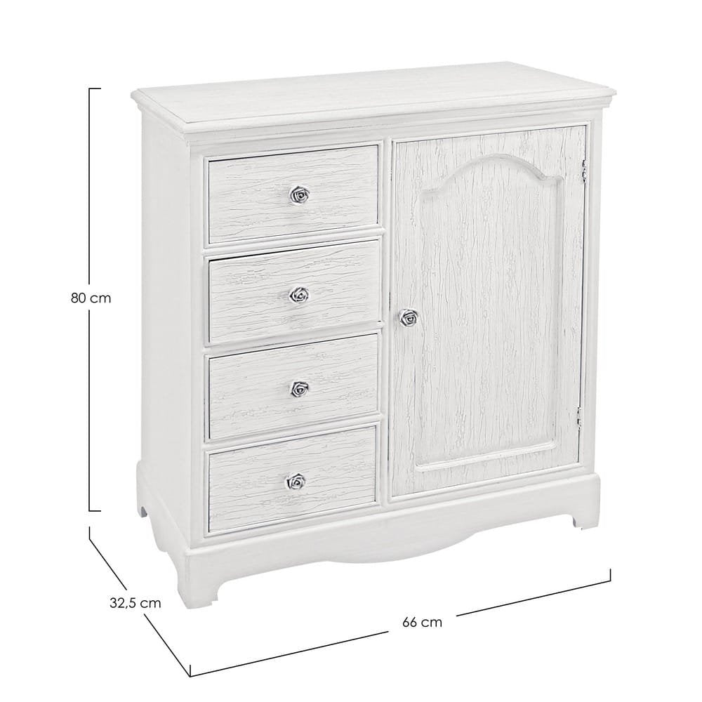 Credenza MDF Impiallacciato Bianca Rustica da Interno - IVORY