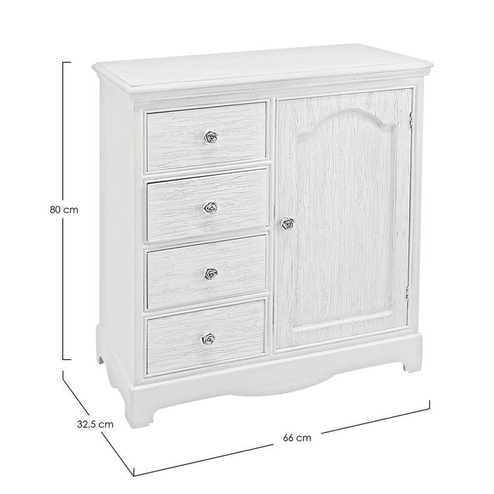 Credenza MDF Impiallacciato Bianca Rustica da Interno - IVORY