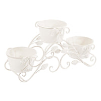 Set 2 Vasi 3 Piani Acciaio Bianco Rustico da Interno - IRENE