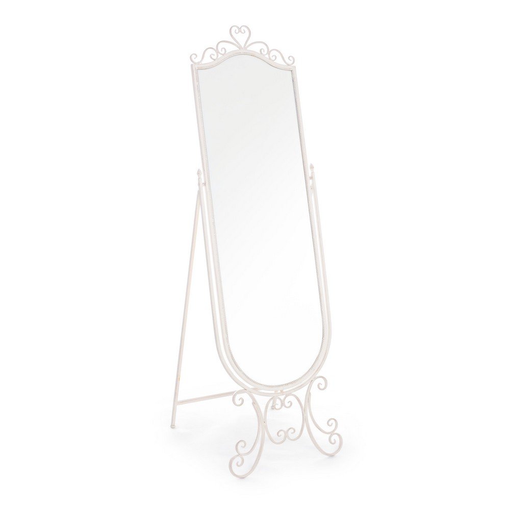 Specchio da Terra Acciaio Bianco Stile Boho da Interno - IRENE