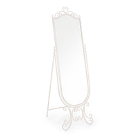 Specchio da Terra Acciaio Bianco Stile Boho da Interno - IRENE