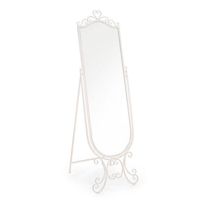 Specchio da Terra Acciaio Bianco Stile Boho da Interno - IRENE