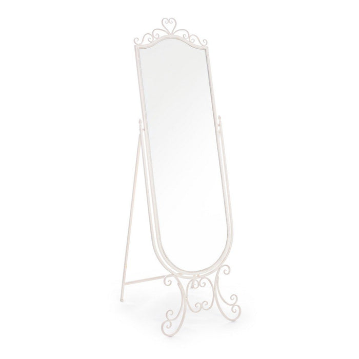 Specchio da Terra Acciaio Bianco Stile Boho da Interno - IRENE