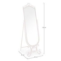 Specchio da Terra Acciaio Bianco Stile Boho da Interno - IRENE
