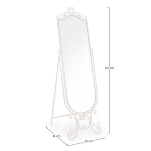 Specchio da Terra Acciaio Bianco Stile Boho da Interno - IRENE