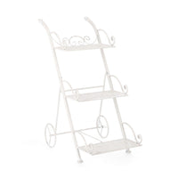 Set 4 Porta Fiori 3 Piani Acciaio Bianco Rustico da Interno - IRENE