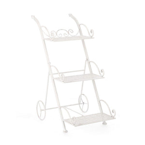 Set 4 Porta Fiori 3 Piani Acciaio Bianco Rustico da Interno - IRENE