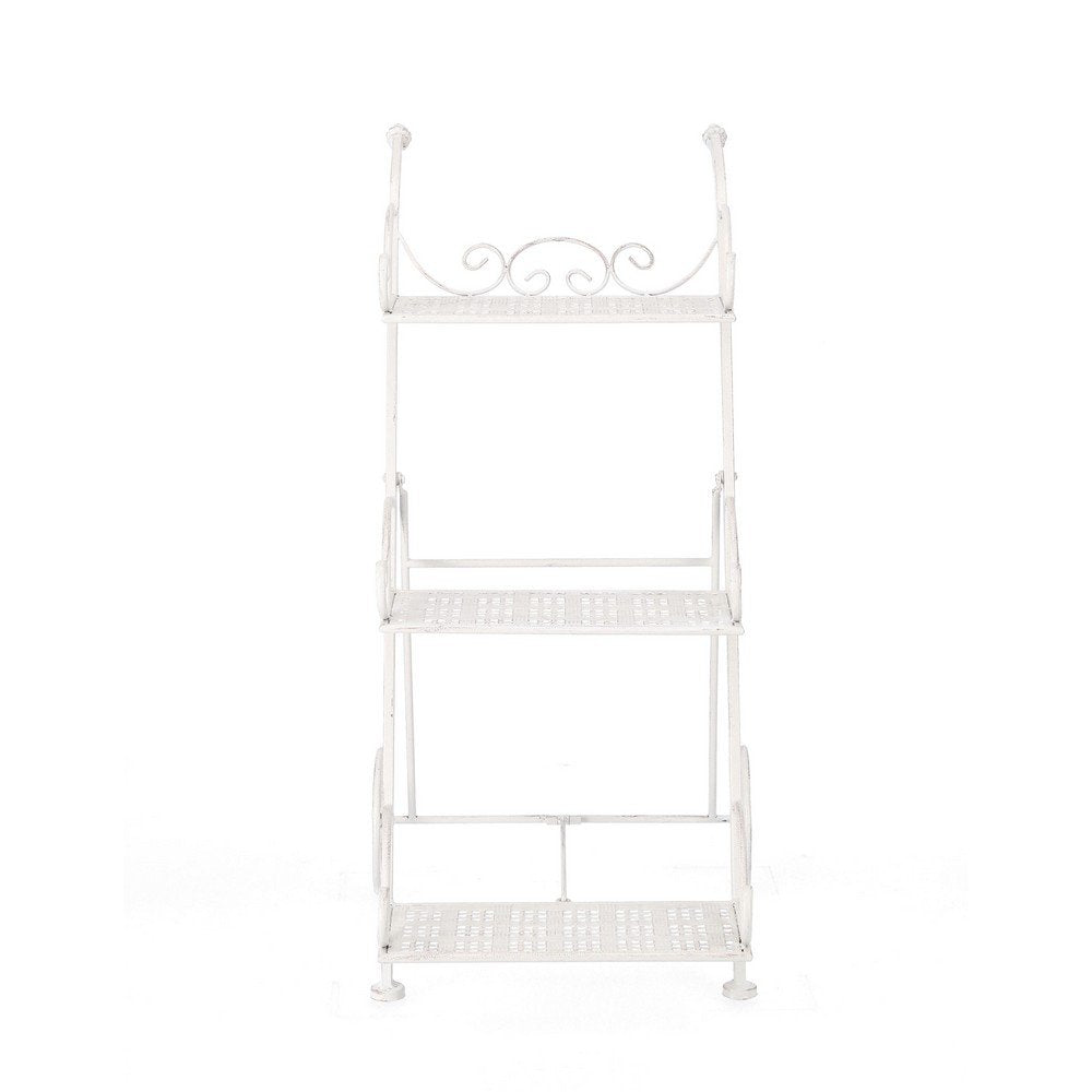 Set 4 Porta Fiori 3 Piani Acciaio Bianco Rustico da Interno - IRENE