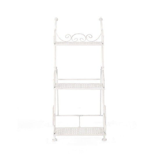 Set 4 Porta Fiori 3 Piani Acciaio Bianco Rustico da Interno - IRENE