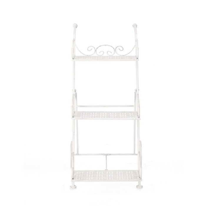 Set 4 Porta Fiori 3 Piani Acciaio Bianco Rustico da Interno - IRENE