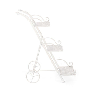 Set 4 Porta Fiori 3 Piani Acciaio Bianco Rustico da Interno - IRENE