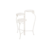 Set 2 Porta Fiore 3 Piani Acciaio Bianco Rustico H65 cm - IRENE