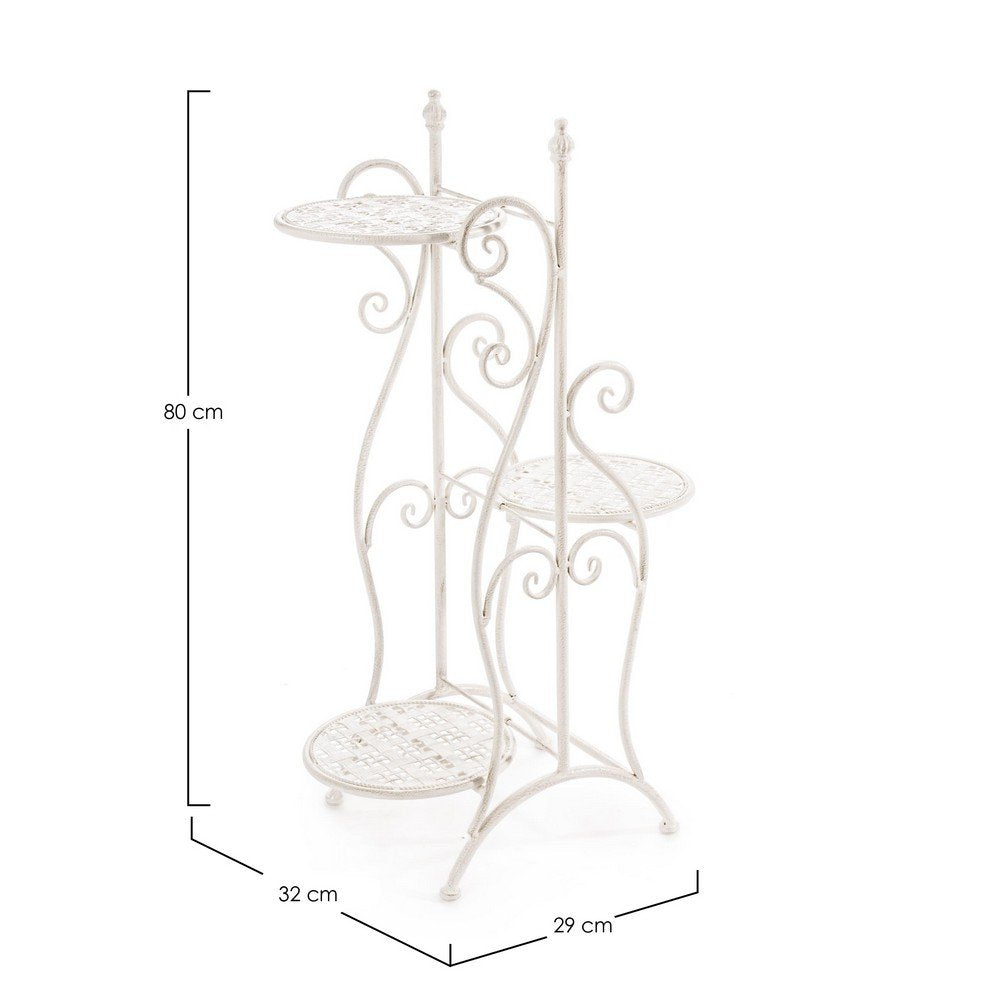 Set 3 Porta Fiori Acciaio Bianco Shabby da Interno H80 - IRENE