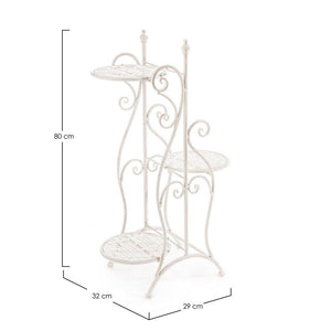 Set 3 Porta Fiori Acciaio Bianco Shabby da Interno H80 - IRENE