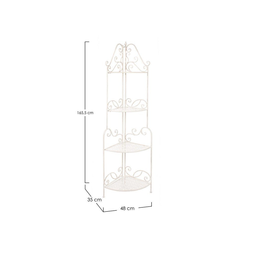 Angoliera 4 Piani Acciaio Bianco Rustica da Interni - IRENE