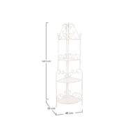 Angoliera 4 Piani Acciaio Bianco Rustica da Interni - IRENE