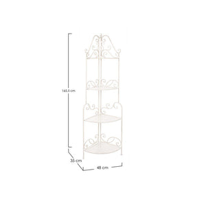 Angoliera 4 Piani Acciaio Bianco Rustica da Interni - IRENE
