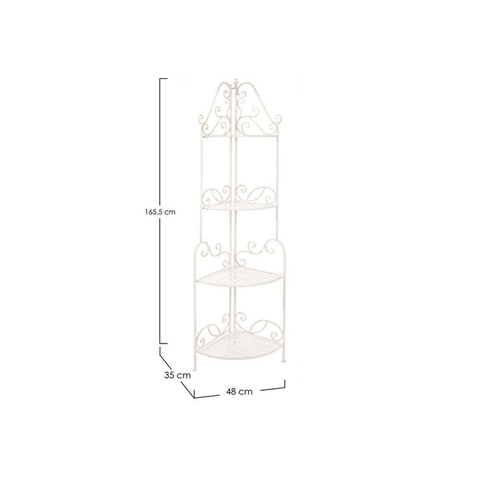 Angoliera 4 Piani Acciaio Bianco Rustica da Interni - IRENE