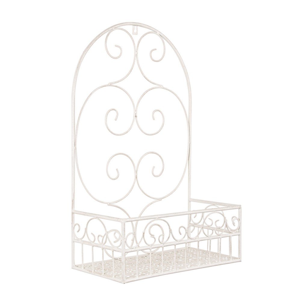 Set 4 Porta Fiori in Acciaio Bianco Rustico da Parete - IRENE