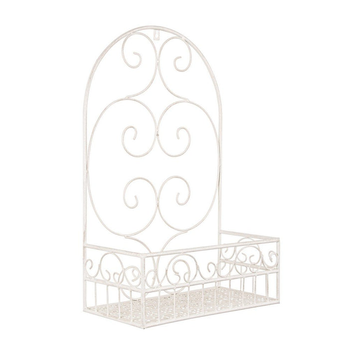 Set 4 Porta Fiori in Acciaio Bianco Rustico da Parete - IRENE