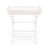 Set 2 Tavolini Rettangolari Acciaio Bianco Stile Rustico - IRENE