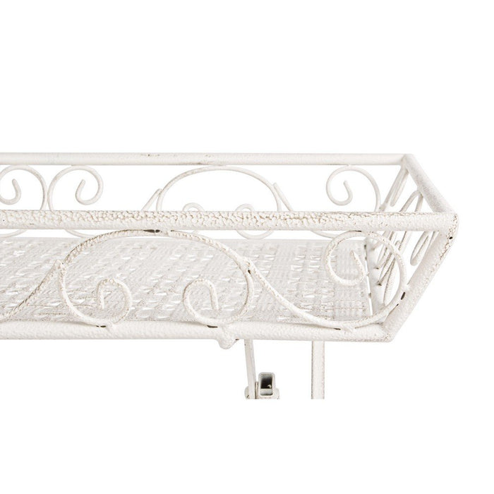 Set 2 Tavolini Rettangolari Acciaio Bianco Stile Rustico - IRENE