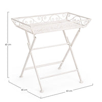 Set 2 Tavolini Rettangolari Acciaio Bianco Stile Rustico - IRENE