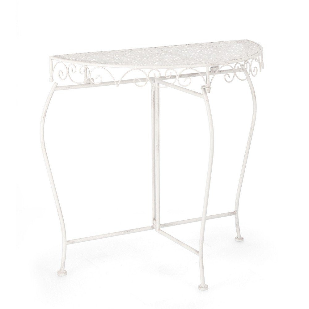 Set 2 Consolle Acciaio Bianco Rustico da Interno - IRENE