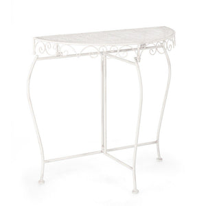 Set 2 Consolle Acciaio Bianco Rustico da Interno - IRENE