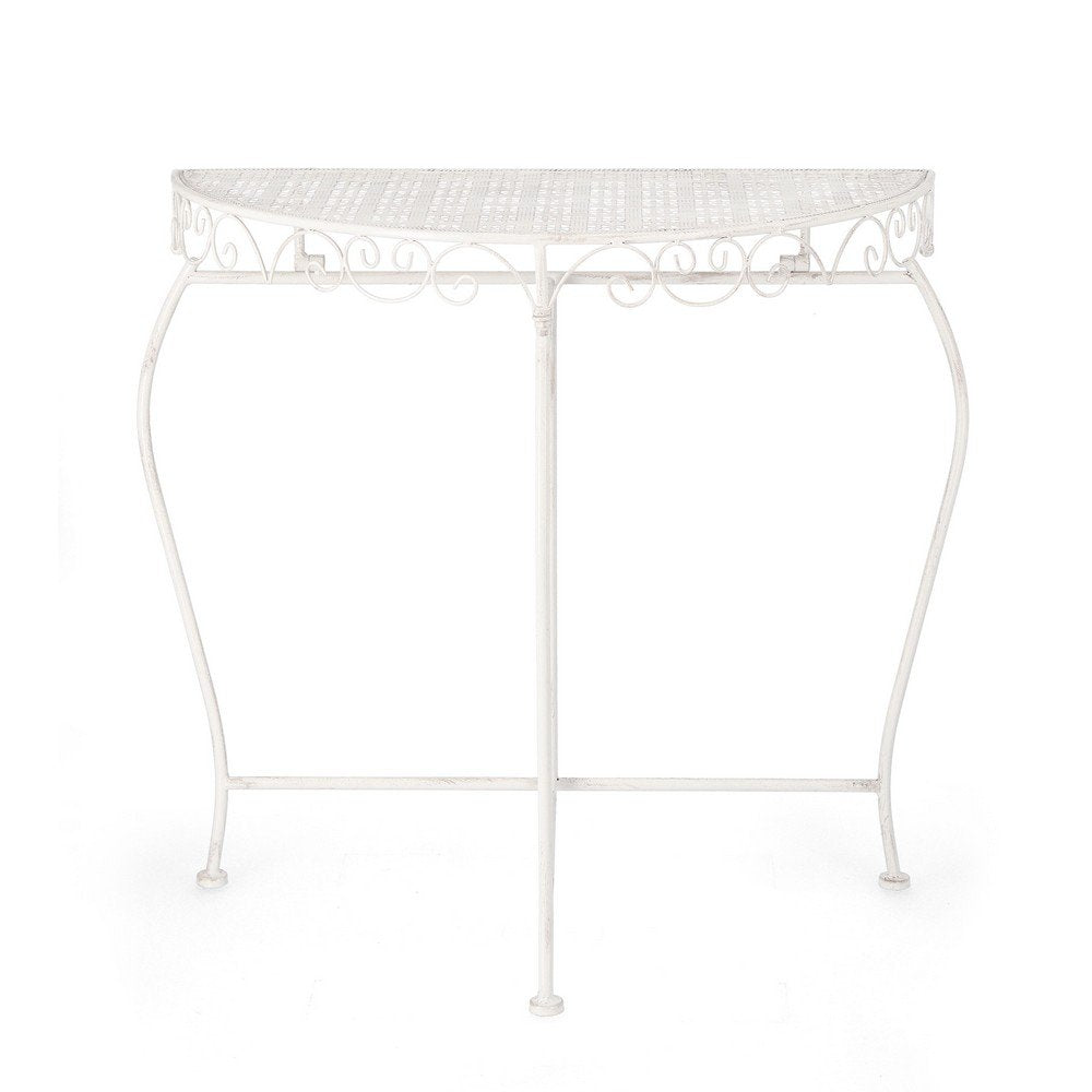 Set 2 Consolle Acciaio Bianco Rustico da Interno - IRENE