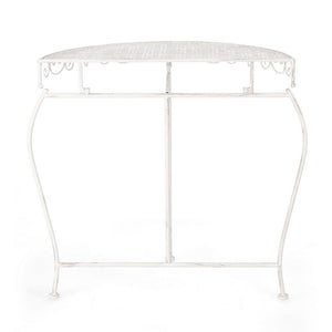 Set 2 Consolle Acciaio Bianco Rustico da Interno - IRENE