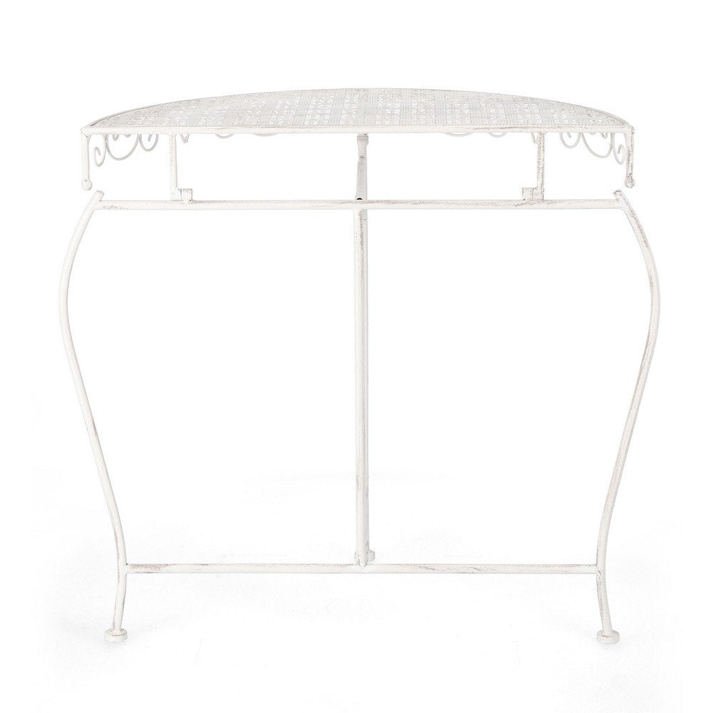 Set 2 Consolle Acciaio Bianco Rustico da Interno - IRENE