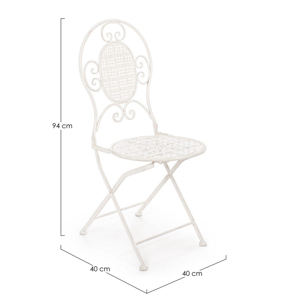 Set 2 Sedie in Acciaio Bianco Stile Rustico da Esterno - IRENE