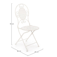 Set 2 Sedie in Acciaio Bianco Stile Rustico da Esterno - IRENE