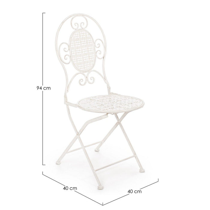 Set 2 Sedie in Acciaio Bianco Stile Rustico da Esterno - IRENE