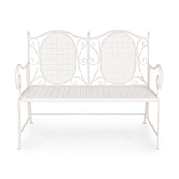 Panca 2 Posti Acciaio Bianco Vintage da Esterno - IRENE
