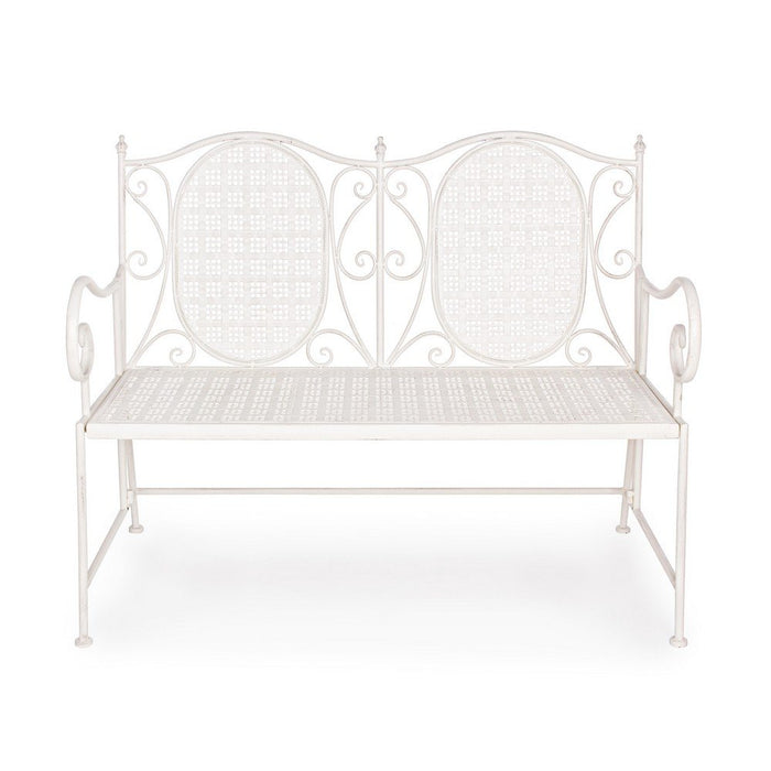Panca 2 Posti Acciaio Bianco Vintage da Esterno - IRENE